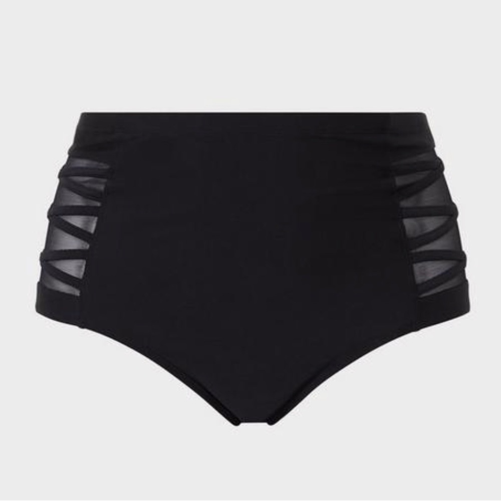 NWT High-Rise Lattice Side Swim Bottom